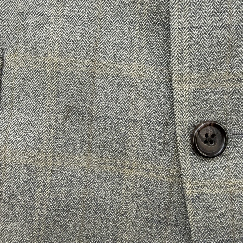 Lauren Ralph Lauren Sport Coat Mens 42XL Gray Silk Wool Herringbone Plaid Blazer
